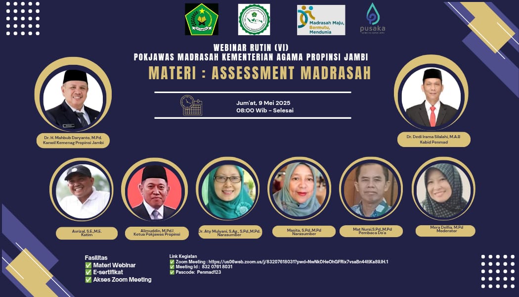 Guru PKN MTsN 1 Muaro Jambi, Aktif ikuti Webinar dengan tema : Asesment Madrasah