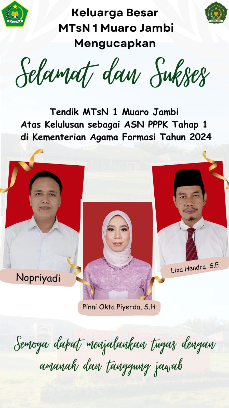 Tiga Orang Tenaga Pendidik MTsN 1 Muaro Jambi Lulus CPPPK Tiga Orang Tenaga Pendidik MTsN 1 Muaro Jambi Lulus CPPPK